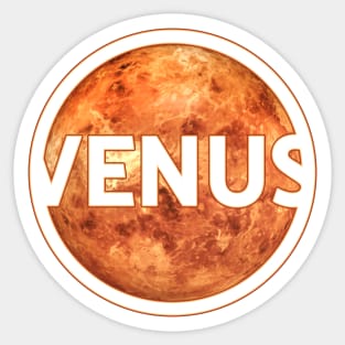 Planet Venus with lettering gift space idea Sticker